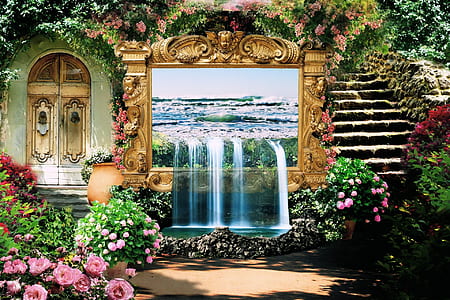 waterfalls painting thumbnail