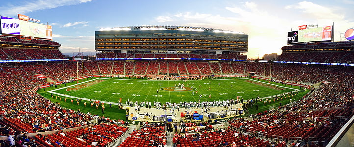American football stadium field with spectator thumbnail