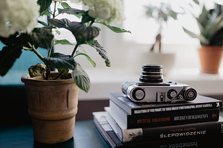 Old analog camera and photography book thumbnail