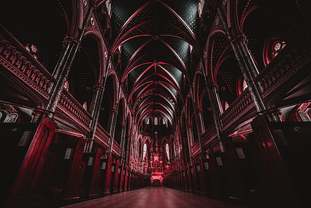 red and black building interior thumbnail