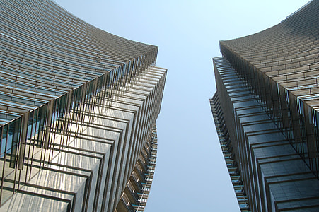 Looking up at Skyscrapers in Milan, Italy thumbnail