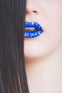 Woman With Blue and Gray Lipstick thumbnail