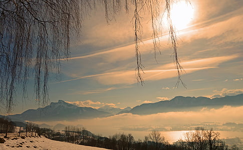 landscape photography of mountains covered in fogs during winter thumbnail