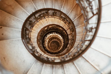 white and brown spiral stairs thumbnail