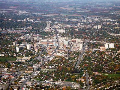 Aerial View of Downtown Kitchener in Ontario, Canada thumbnail