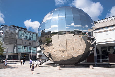 mirror ball beside building at daytime thumbnail
