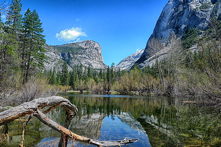 body of water beside mountain thumbnail