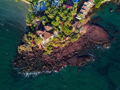 Bird's-eye View of House Near Body of Water thumbnail