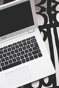 close up photo of white Acer laptop computer thumbnail
