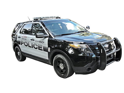 white and black Ford police car thumbnail