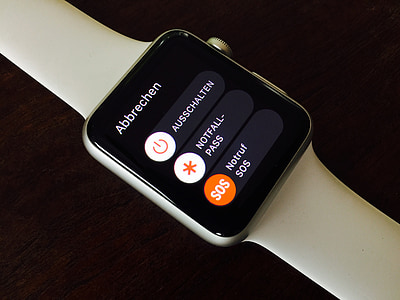 silver aluminum case Apple watch displaying abbrechen thumbnail