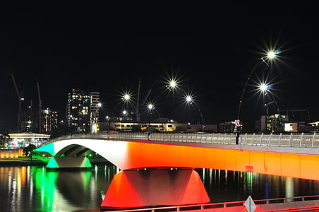gray concrete bridge wallpaper at night thumbnail