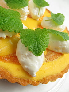 yellow pastries and green mint leaves thumbnail
