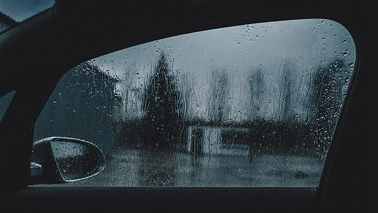 rainwater dew on car windshield thumbnail