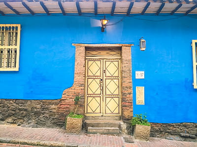 Blue House With Closed Door thumbnail