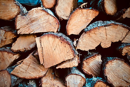 brown firewood lot close-up photo thumbnail