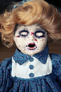 girl wearing blue and white dress doll thumbnail