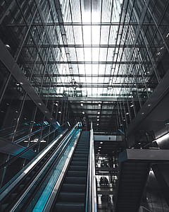 black and silver escalator in architectural photography thumbnail