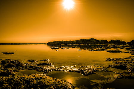 seashore under golden sun thumbnail