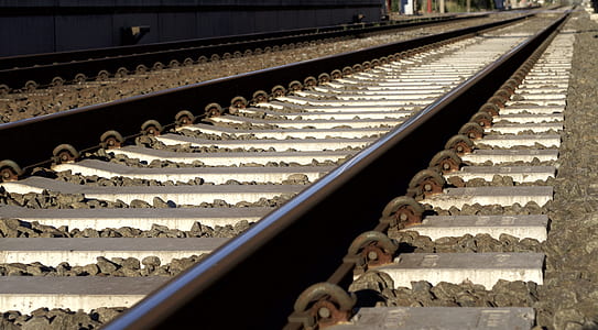 Black and Gray Metal Train Rail thumbnail