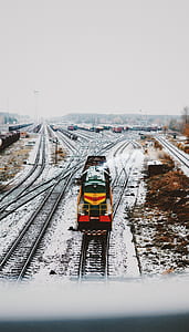 closeup photo of train on railway thumbnail