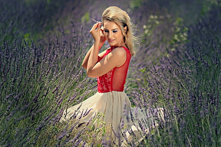 women's red and gray tank dress thumbnail