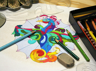 Coloring with pencils and stencils thumbnail