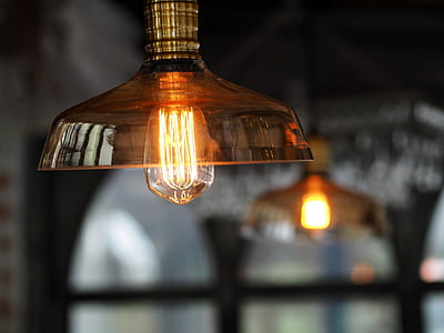 clear bulb with amber glass lampshade thumbnail