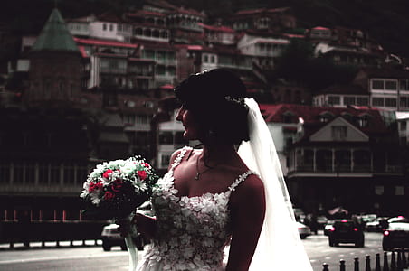 city, vehicles, houses, woman thumbnail