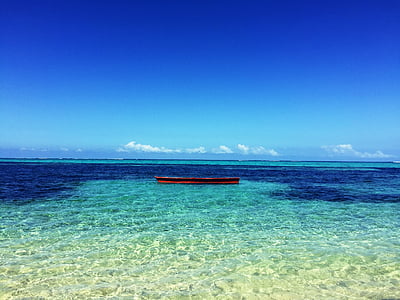 empty boat at seat under blue sky thumbnail