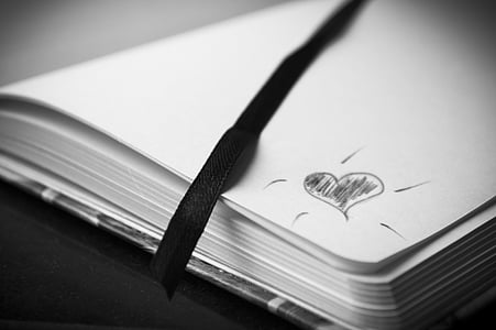 heart sketch on corner of bookpage thumbnail
