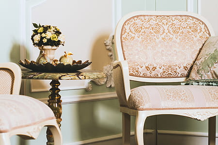 Accent Chair Near Marble Top Table thumbnail