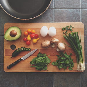 sliced vegetable on chopping board thumbnail