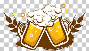 Draught beer Wine Drink Bottle, Beer logo logo design, two beer mugs illustration PNG clipart