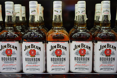 Jim Beam Bourbon labeled bottle lot thumbnail