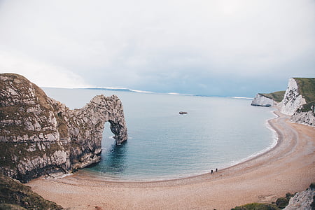 bird's eye view of island near to body of water thumbnail