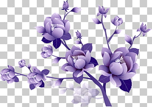 Purple Flower , Painted Transparent Large Purple Flower Clipsrt, purple flowers illustration PNG clipart