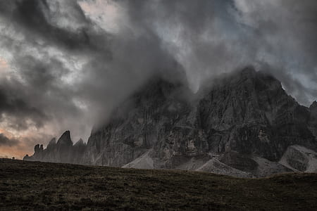 low-angle photo of mountain covered snow thumbnail