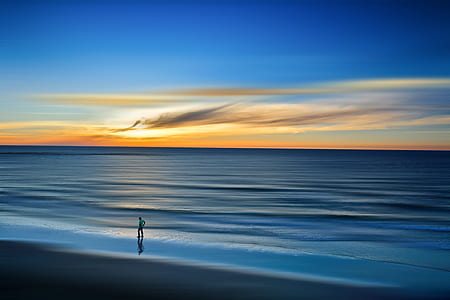 person walking on shore thumbnail