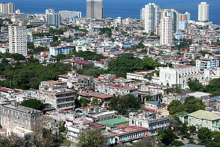 Cityscape with buildings and towers in Havana, Cuba thumbnail