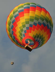 two multicolored hot air balloons thumbnail