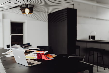 Modern interior of designer workplace thumbnail