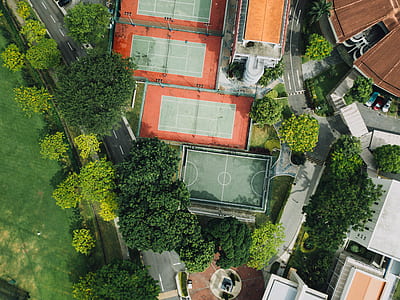 aerial photography of sports field thumbnail