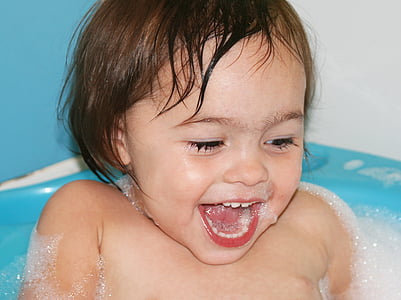 toddler bathing with bubbles thumbnail
