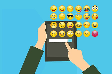 Illustration of emoji chat icons. thumbnail