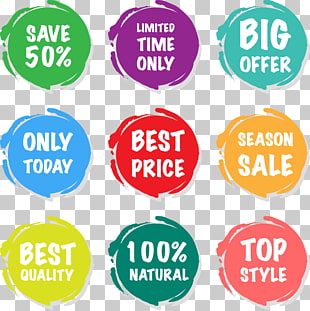 Sales Sticker Price tag, seasonal sale price cards, nine round PNG clipart