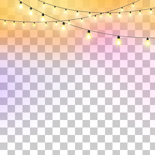 Light Floor Angle Pattern, Night lights, turned-on string lights PNG clipart