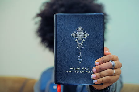 person holding blue book thumbnail