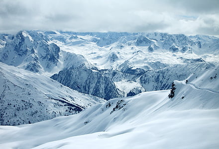 glacier mountain under white clouds daytime thumbnail