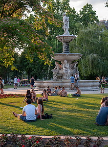 Fountains in the park in Budapest, Hungary thumbnail
